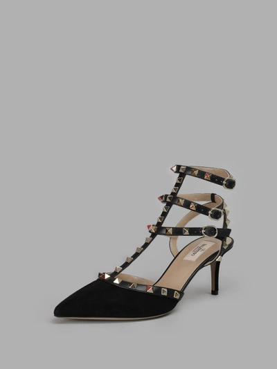 Shop Valentino Women's Black Suede Rockstud Pumps 6,5cm Heel