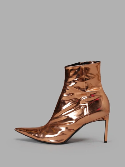 Shop Haider Ackermann Bronze Ankle Booties