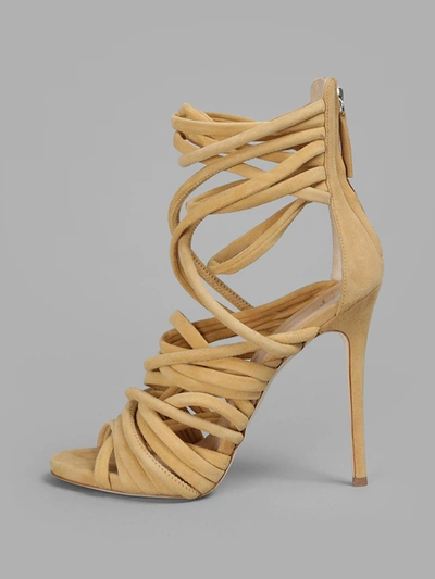 Shop Giuseppe Zanotti Women's Suede Camel Sandals