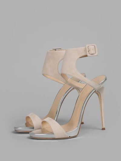 Shop Giuseppe Zanotti Women's Suede Strap Sandals In Beige