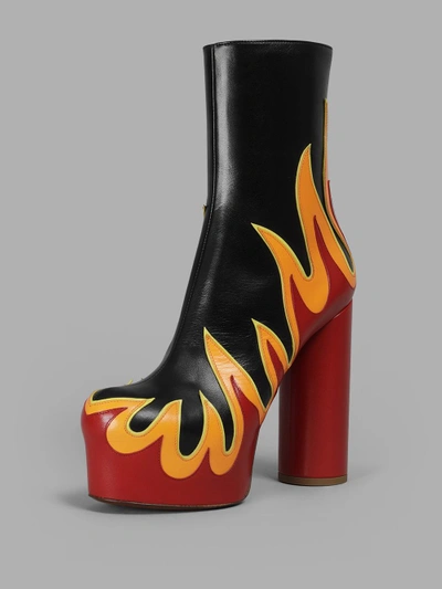 Shop Vetements Women's Multicolor Platform Boots With Flames