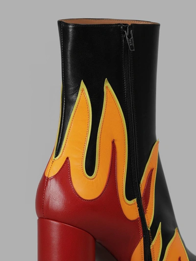 Shop Vetements Women's Multicolor Platform Boots With Flames