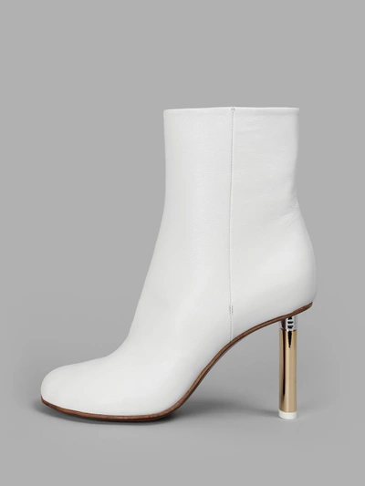 Shop Vetements Women's White Boots With Gold Lighter Heel