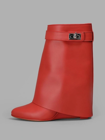 Shop Givenchy Women's Red Shark Lock Ankle Boots