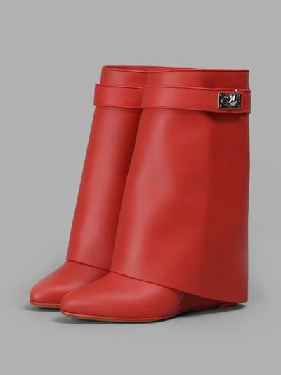 Shop Givenchy Women's Red Shark Lock Ankle Boots