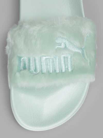 Shop Fenty X Puma Women's Fur Slides In Light Green
