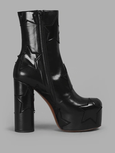 Vetements Women's Black Platform Boots With Stars