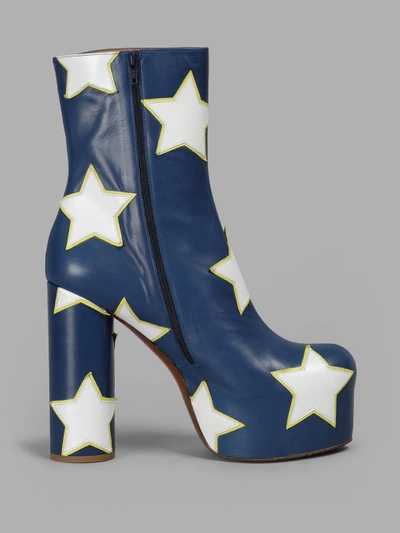 Shop Vetements Women's Blue Platform Boots With Stars