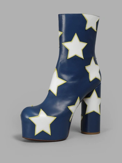 Shop Vetements Women's Blue Platform Boots With Stars