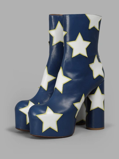 Shop Vetements Women's Blue Platform Boots With Stars