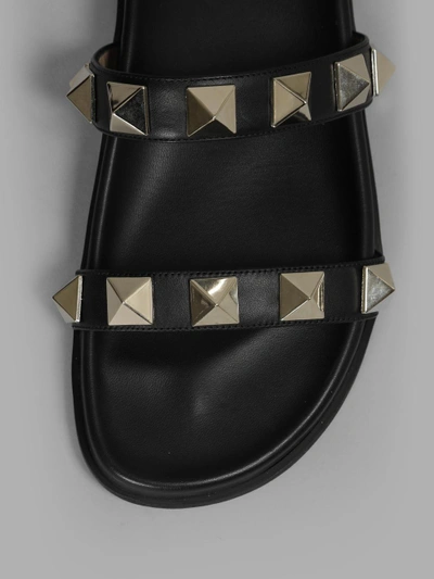 Shop Valentino Woman's Black Slide Rockstud Double Strap