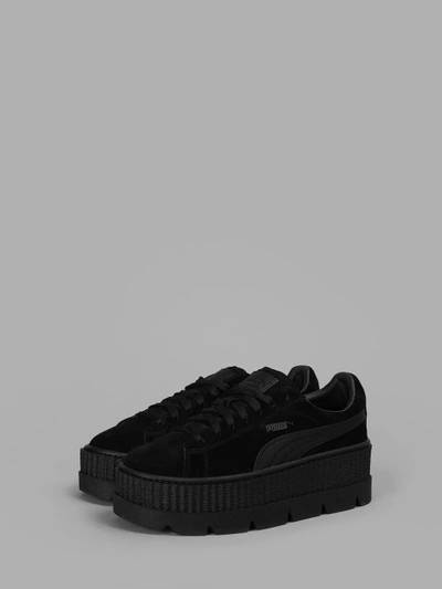 Shop Fenty X Puma Women's Black Suede Cleated Creeper Sneakers