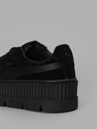 Shop Fenty X Puma Women's Black Suede Cleated Creeper Sneakers