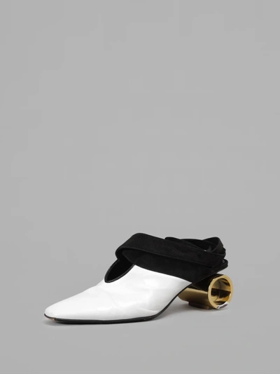 Shop Jw Anderson Women's Cylinder Heel Ballet Shoe In White And Black