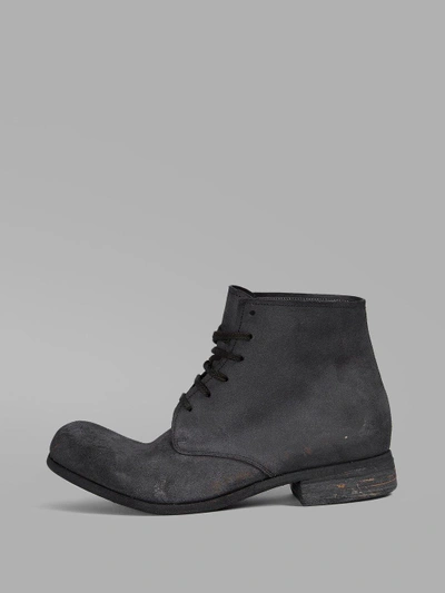 Shop A Diciannoveventitre Men's Black Leather Laced-up Ankle Boots In Overturned