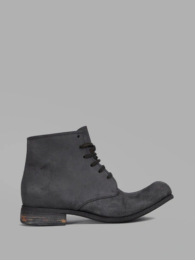 Shop A Diciannoveventitre Men's Black Leather Laced-up Ankle Boots In Overturned