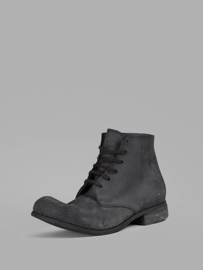 Shop A Diciannoveventitre Men's Black Leather Laced-up Ankle Boots In Overturned