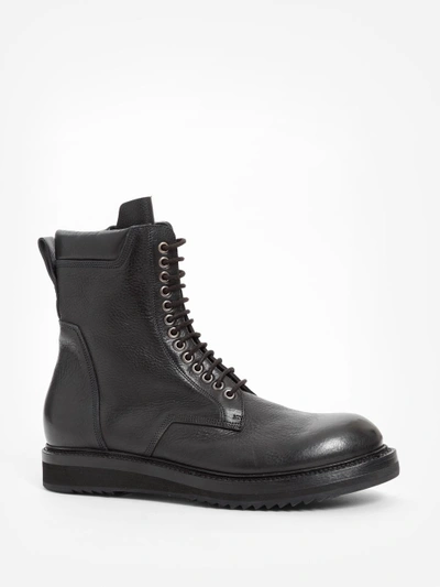 Shop Rick Owens Men's Black Low Army Boots