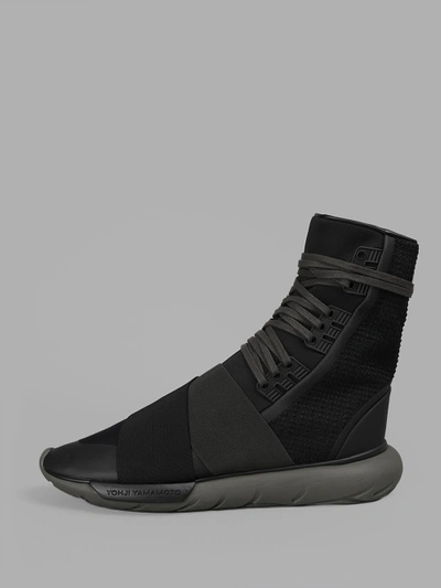Shop Y-3 Men's Black Qasa Boot Sneakers