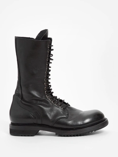 Shop Rick Owens Men's Black Army Boots