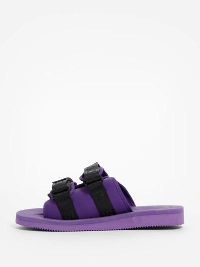 Shop Palm Angels Men's Purple Suicoke Slides In Runway Piece