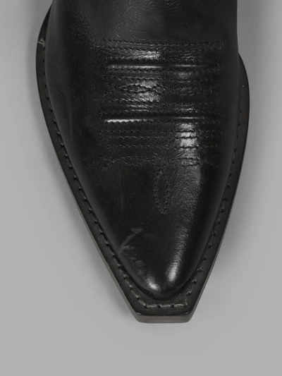 Shop Maison Margiela Men's Black Light Used Effect Pointy Boots