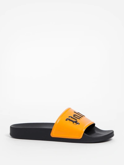 Shop Palm Angels Men's Orange Slides