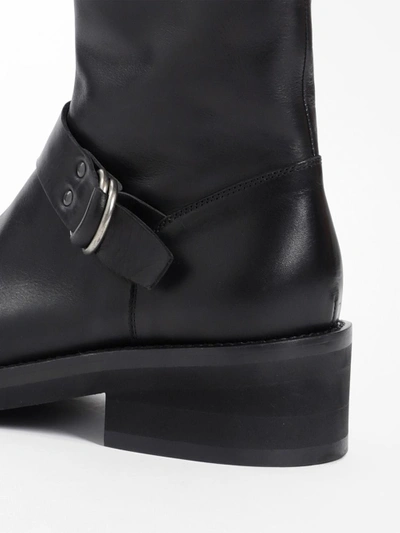 Shop Ann Demeulemeester Men's Black Square Toe Boots In Runway Piece