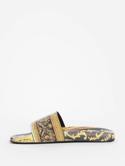 Shop Versace Men's Multicolor Baroque Print Slides