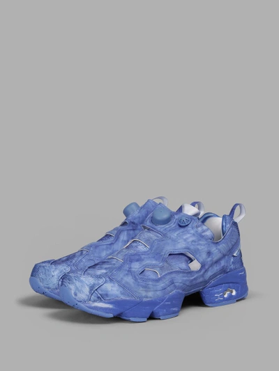 Shop Vetements X Reebok Men's Blue Highlighted Pump Sneakers In In Collaboration With Reebok