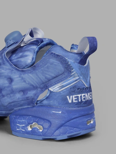 Shop Vetements X Reebok Men's Blue Highlighted Pump Sneakers In In Collaboration With Reebok