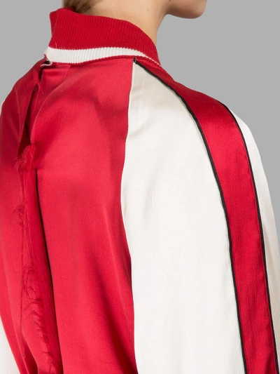 Shop Ben Taverniti Unravel Project Red/white Bomber Jacket
