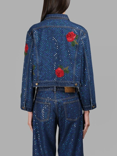 Shop Ashish Blue Roses Denim Jacket