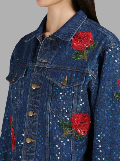Shop Ashish Blue Roses Denim Jacket