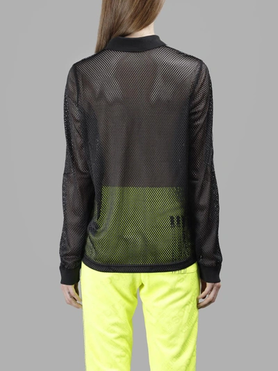 Shop Adidas Originals By Alexander Wang Adidas By Alexander Wang Women's Black Mesh Polo Shirt In In Collaboration With Alexander Wang