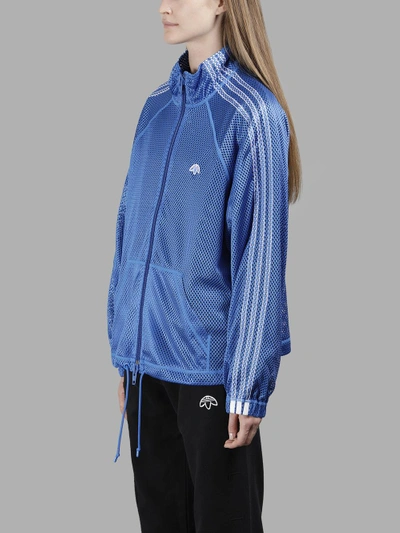 Shop Adidas Originals By Alexander Wang Adidas By Alexander Wang Women's Blue Mesh Track Sweater