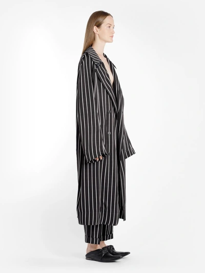 Shop Haider Ackermann Women's Black And White Morganite Striped Coat
