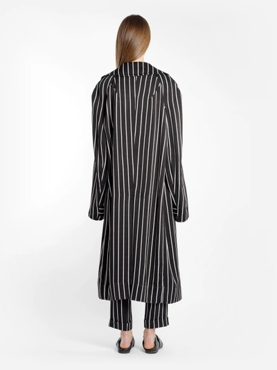 Shop Haider Ackermann Women's Black And White Morganite Striped Coat