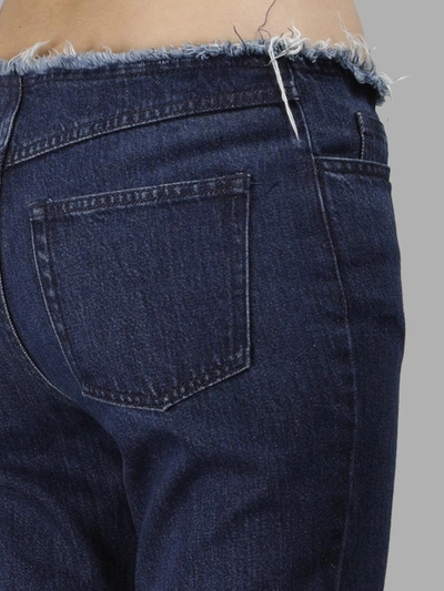 Shop Marques' Almeida Marques Almeida Women's Blue Denim Buttoned Front Slit Jeans