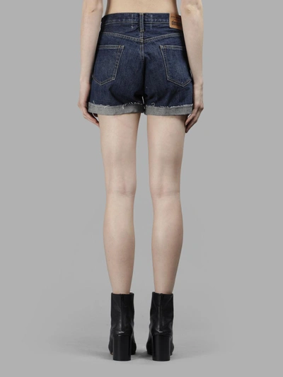 Shop Junya Watanabe Women's Studs Denim Shorts In Blue