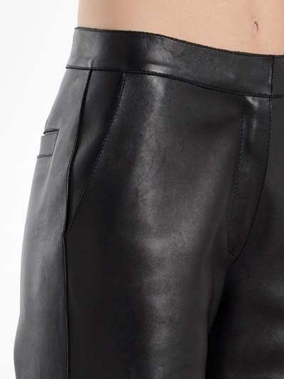 Shop Off-white Off White C/o Virgil Abloh Women's Black Leather Wide Leg Pants In Runway Piece