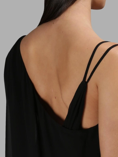 Shop Isabel Benenato Black Asymmetric Silk Dress