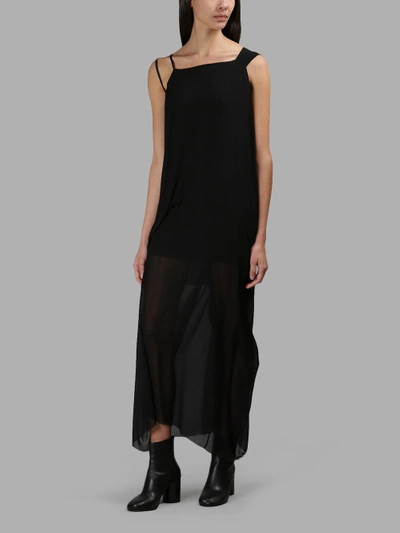 Shop Isabel Benenato Black Asymmetric Silk Dress