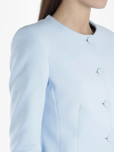 Shop Off-white Off White C/o Virgil Abloh Women's Light Blue Round Neck Blazer In Runway Piece