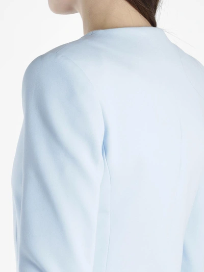 Shop Off-white Off White C/o Virgil Abloh Women's Light Blue Round Neck Blazer In Runway Piece