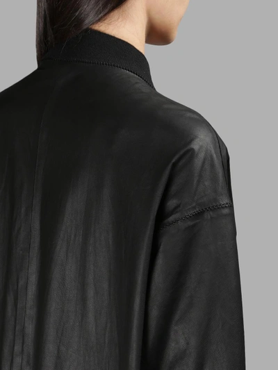 Shop Isaac Sellam Black Leather Bomber Jacket