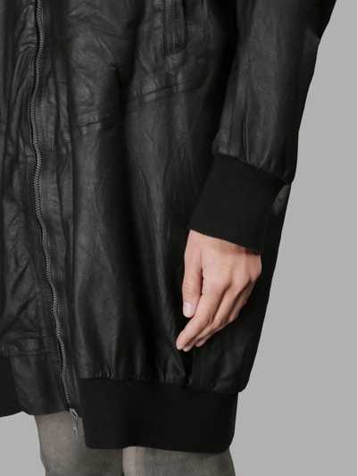 Shop Isaac Sellam Black Leather Bomber Jacket