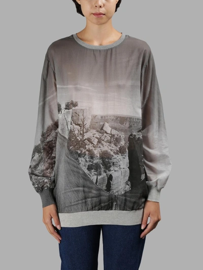 Shop Bless Grey Printed Sweater