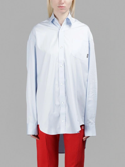 Shop Vetements Women's Light Blue Oversize Shirt