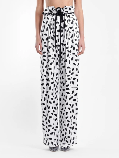Shop Off-white Off White C/o Virgil Abloh Women's Bolack And White Logo Pattern Coulisse Pants In Black And White